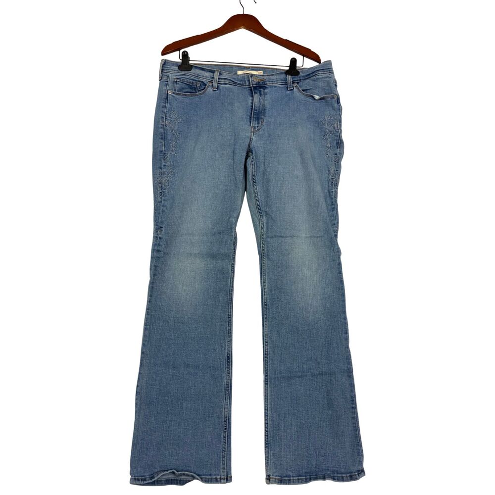 Levi's Classic Boot Jeans Women's 16W Blue Stretch Denim Bootcut Mid Rise